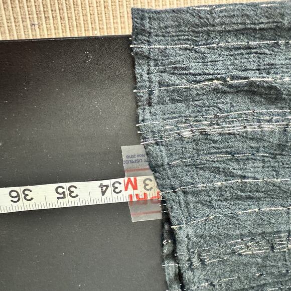 Vintage Boho Celestial Goth Long Skirt XL Black Gold Metallic Tinsel Cottage - Picture 10 of 12